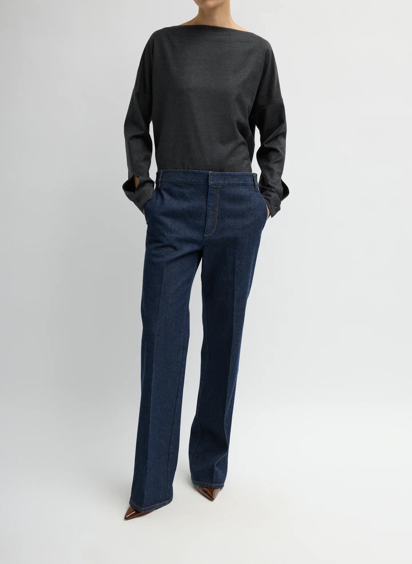 Image of Indigo Denim Pat Trouser Jean