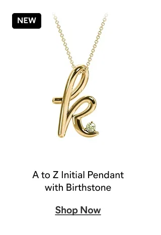 A to Z Initial Pendant with Birthstone