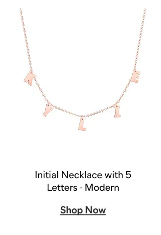 Initial Necklace with 5 Letters - Modern