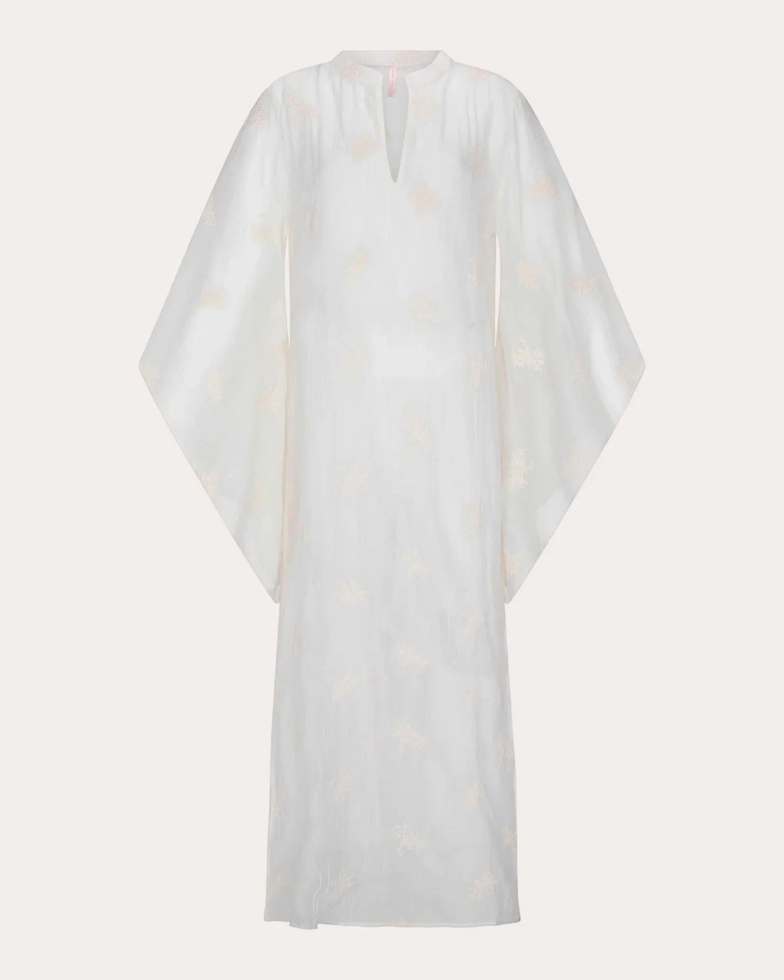 La Perle Sheer Embroidered Maxi Kaftan