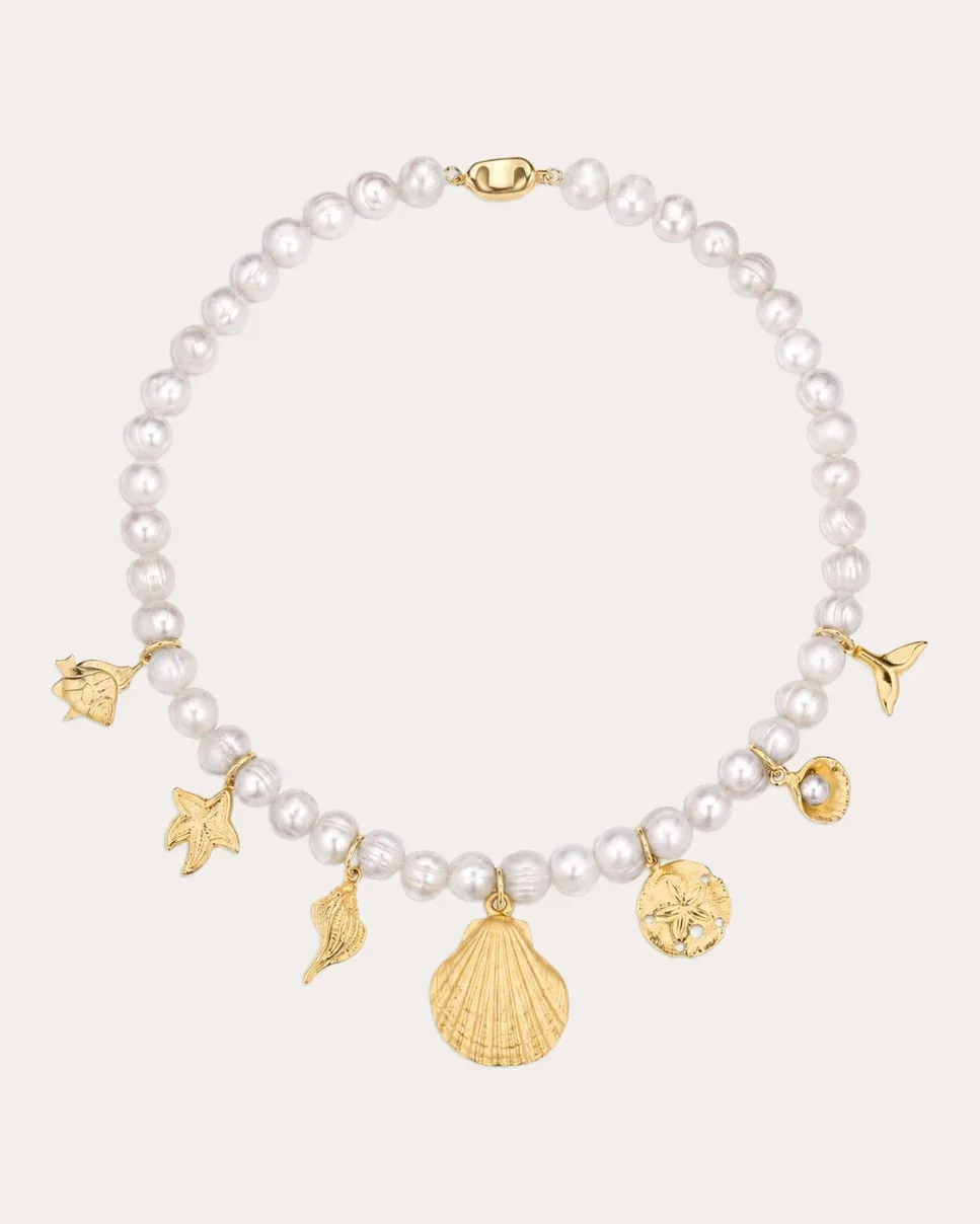 Freshwater Pearl Arielle Charm Necklace