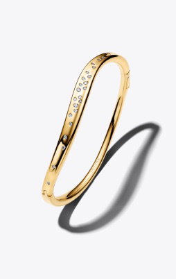 Organically Shaped Stone-Set Bangle