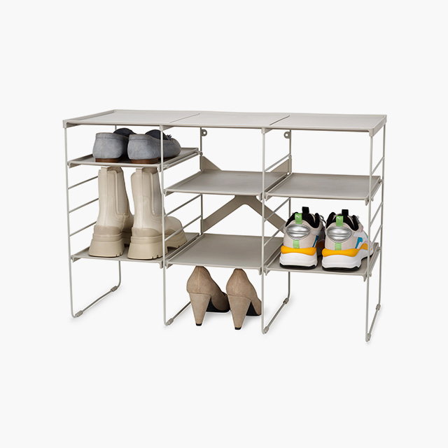Level™ Plus Large Adjustable Ecru Shoe Rack