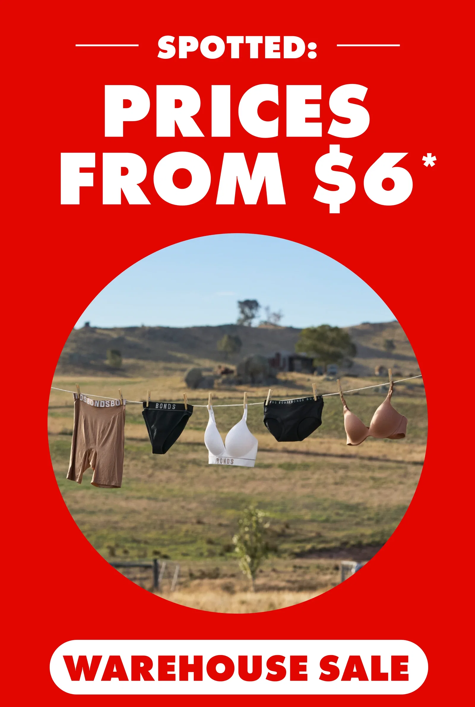Spotted Prices from $7. Warehouse Sale