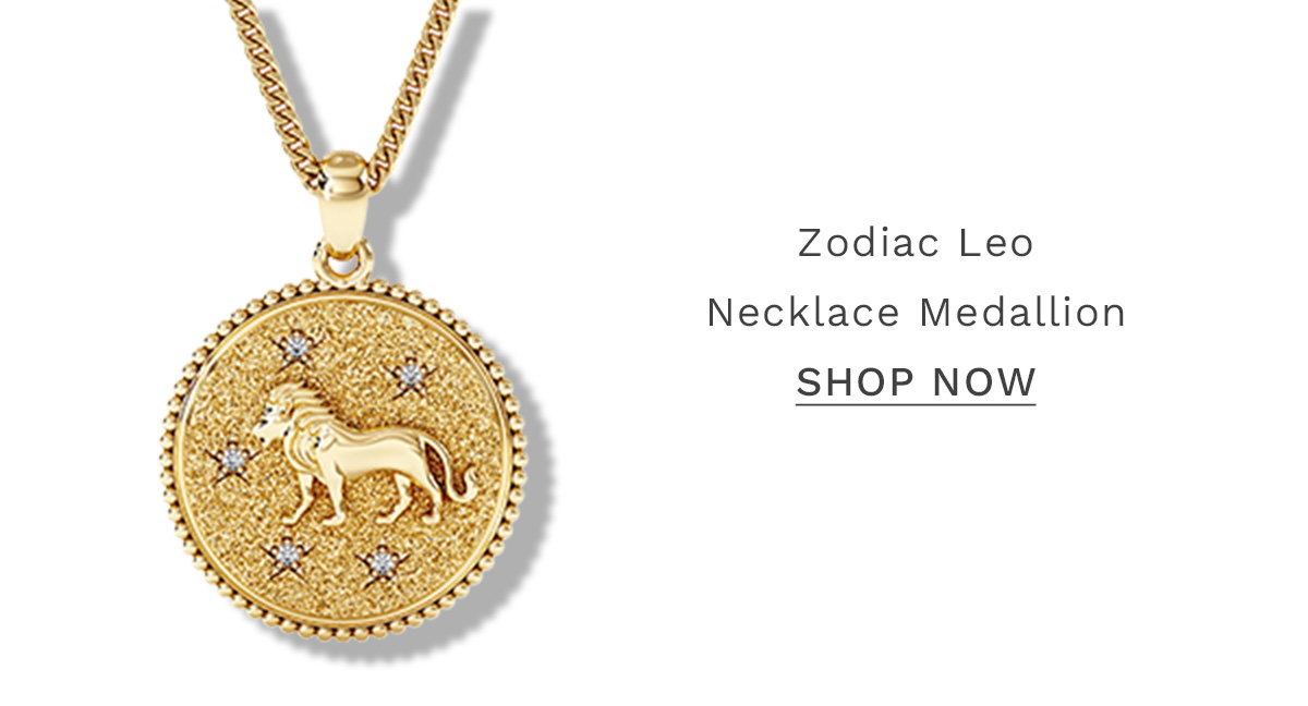 Zodiac Leo Necklace Medallion Lab Grown 0.02ct in 18K Gold Vermeil