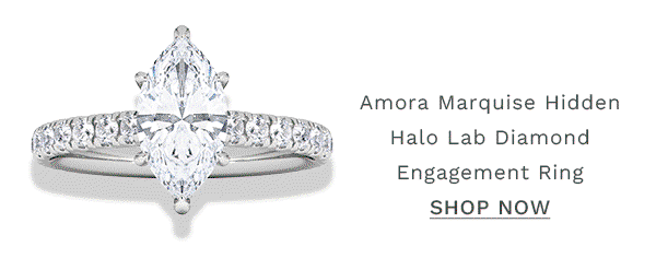 Amora Marquise 2.55ct Hidden Halo Lab Diamond Engagement Ring With Side Stones Set in Platinum