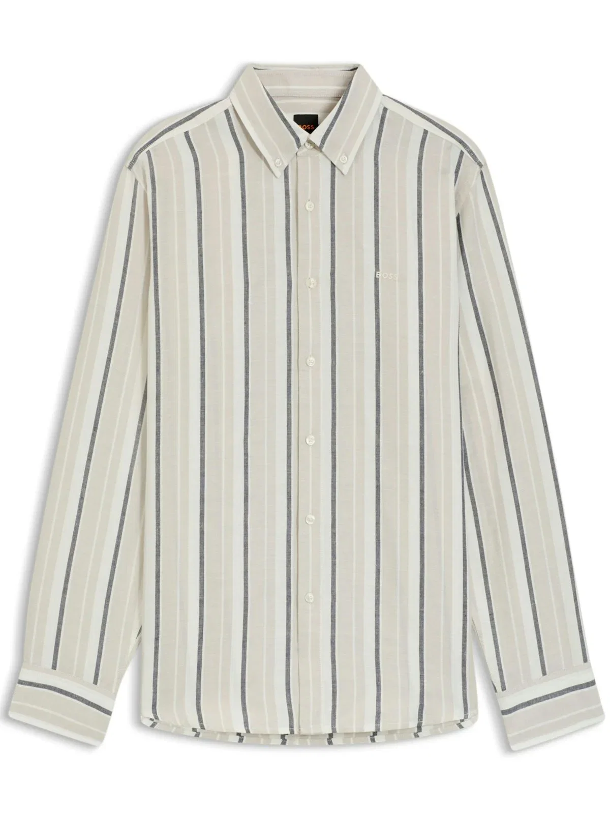Striped shirt in a linen-cotton blend