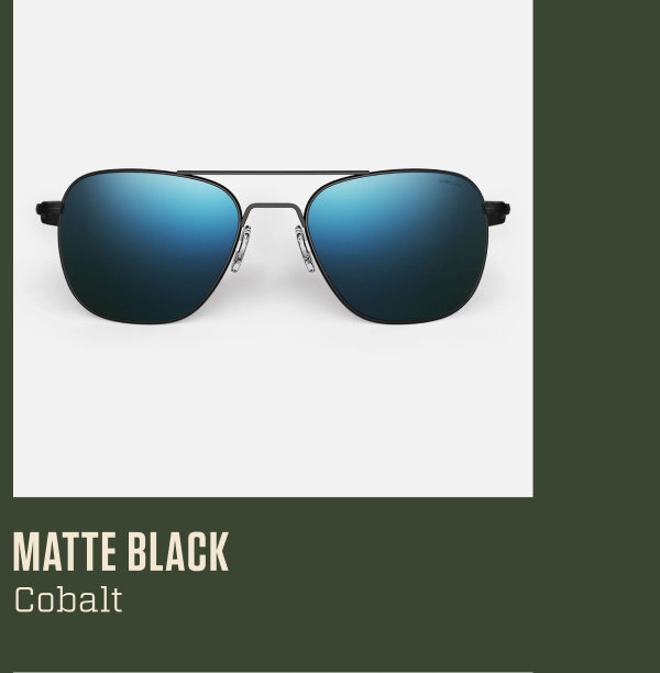 Aviator - Matte Black & Cobalt