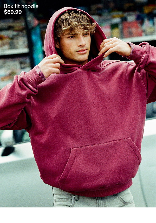 Box fit hoodie $69.99