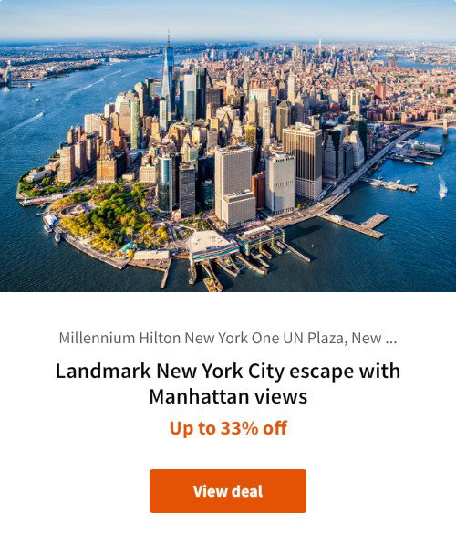 Landmark New York City escape with Manhattan views
