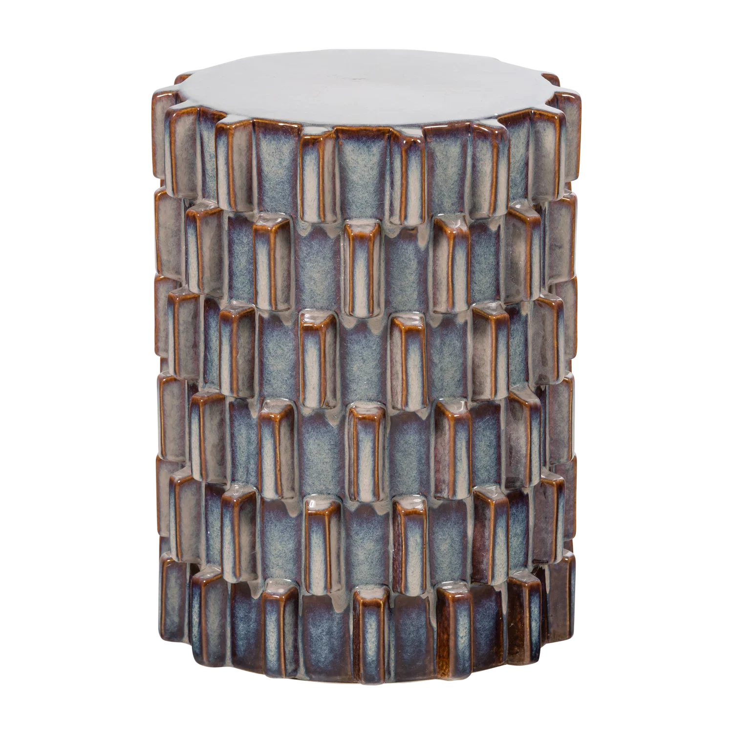 Image of WOOOD decoratieve bijzettafel Ø 35 cm Axu - Keramiek - Grijsblauw - 45x35x35