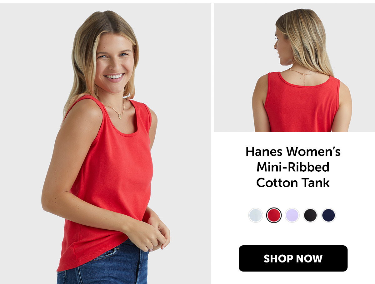 Hanes Women’s Mini-Ribbed Cotton Tank