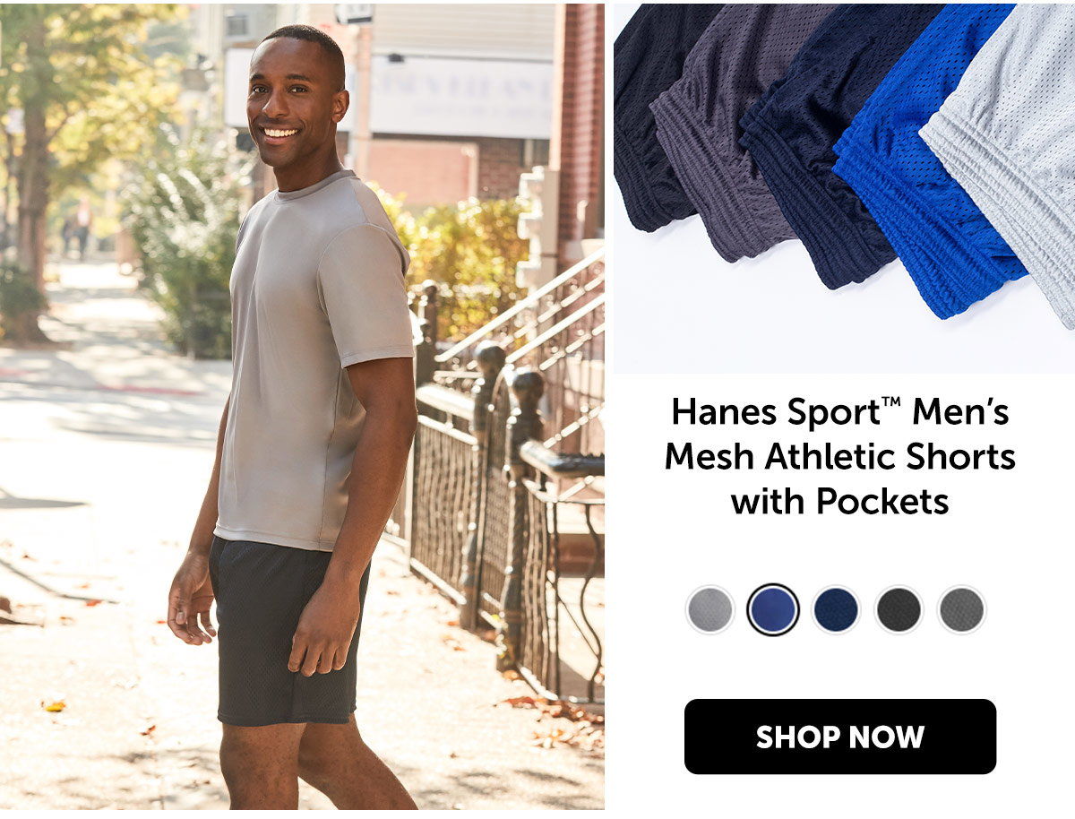 Hanes Sport Men’s Mesh Athletic Shorts with Pockets