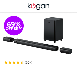 Kogan 7.1.4 Channel Dolby Atmos Soundbar with Detachable Surround Speakers Product Image