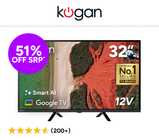 Kogan 32" LED Smart AI Google 12V TV (USB-C) Product Image