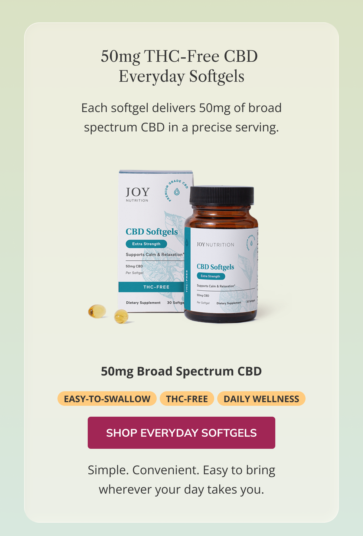 50mg THC-Free CBD Everyday Softgels