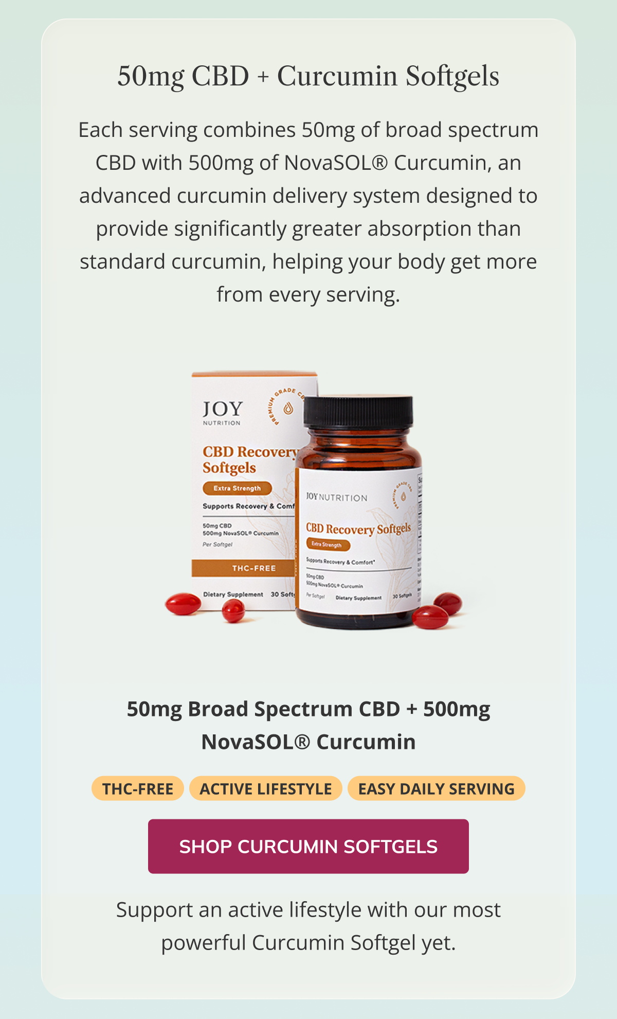 50mg CBD + Curcumin Softgels