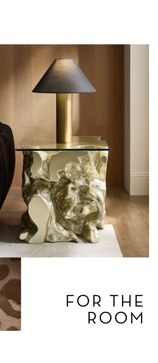 Sequoia Champagne Gold Resin End Table