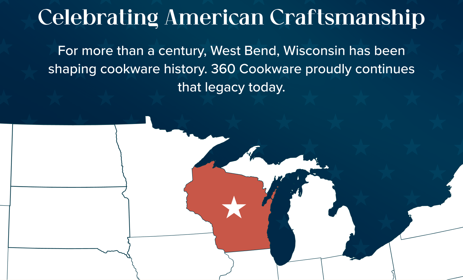 Celebrating American Craftsmanship, For more than a century, West Bend, Wisconsin has been shaping cookware history. 360 Cookware proudly continues that legacy today.