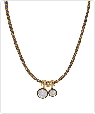 The Cubic Double Drop Cord Necklace