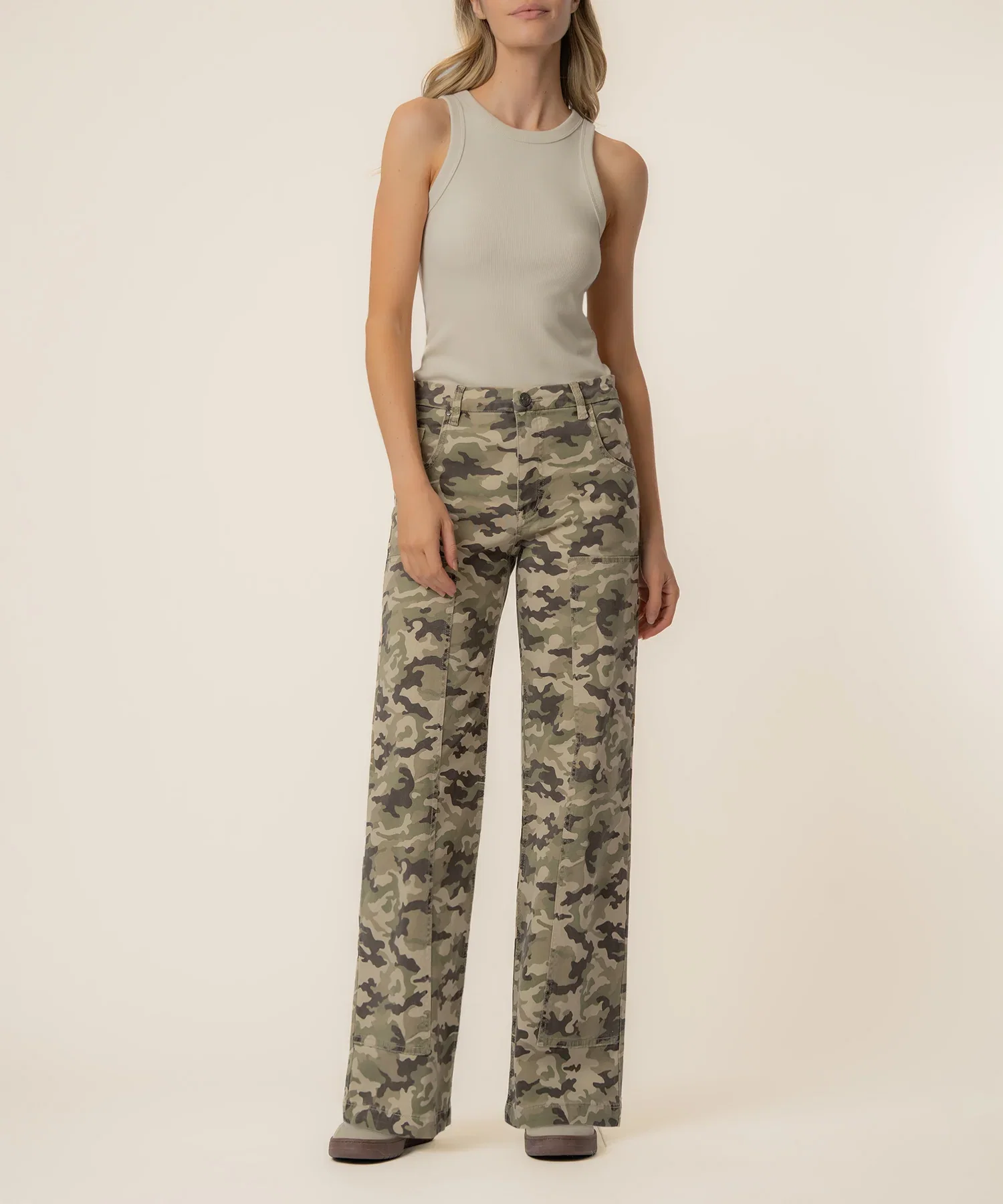 Image of Jodi High Rise Straight Leg, Exclusive in Olive/Tan