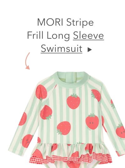 MORI Stripe Frill long Sleeve Swimsuit