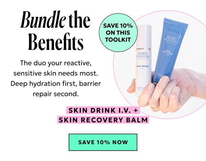 Save 10% on the Skin Drink I.V. + Skin Recovery Balm bundle.