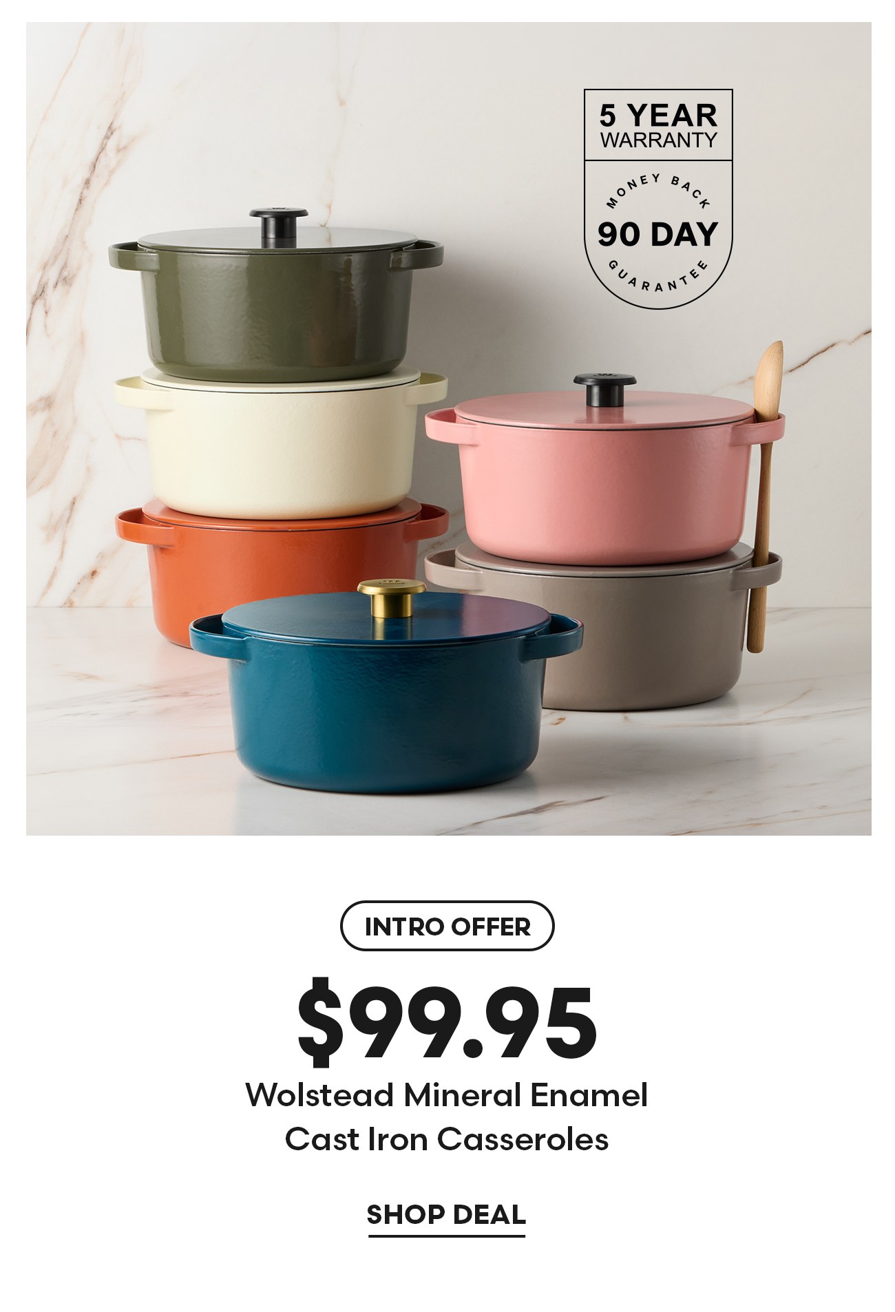 Wolstead Mineral Enamel Cast Iron Casseroles