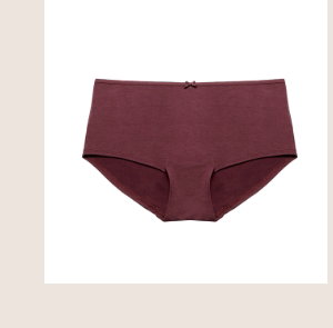 Ultrasoft Boyshort Panty with Bow Detail in Plum Wine