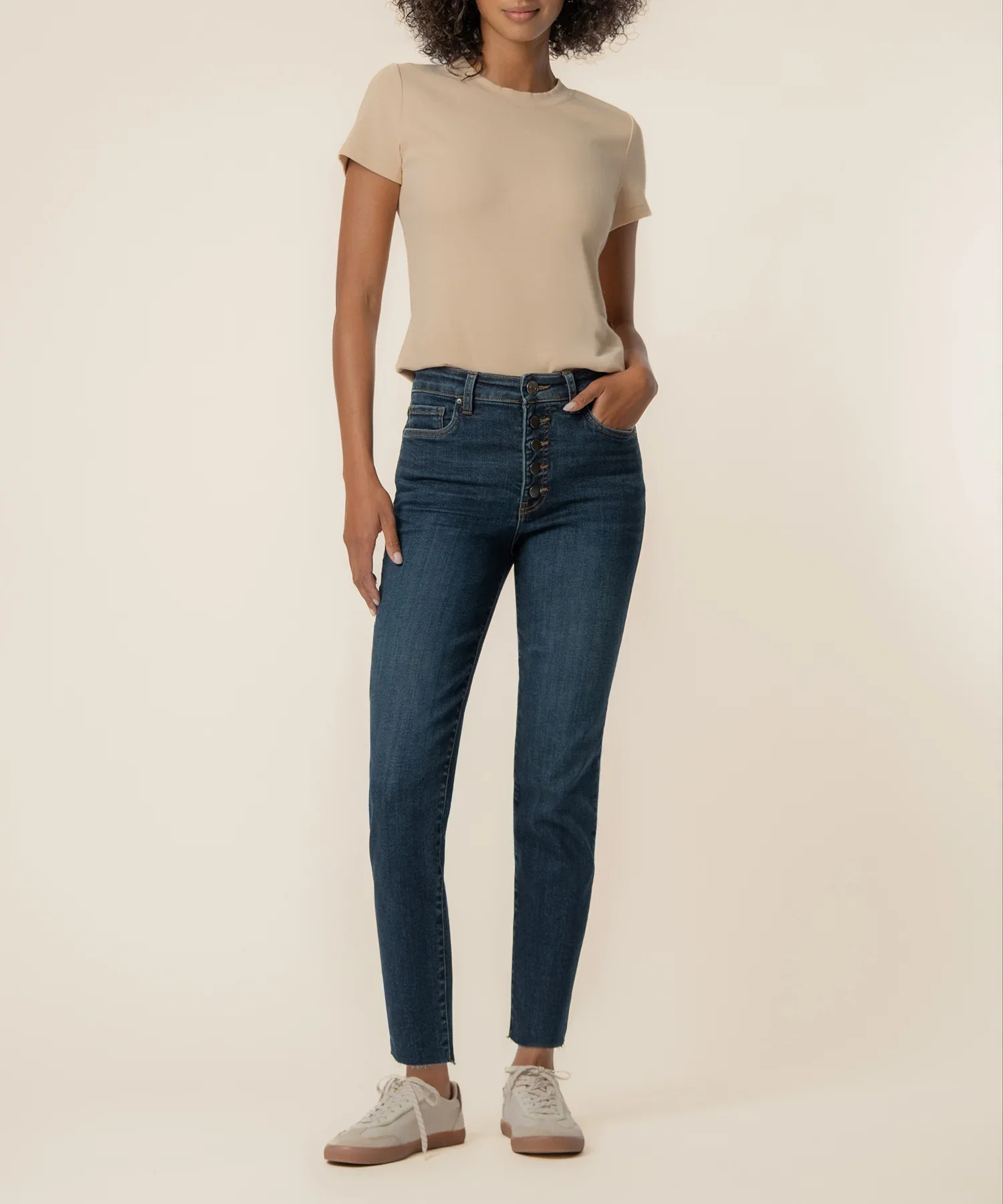 Image of Rachael High Rise Mom Jean, Exclusive in Royal Wash