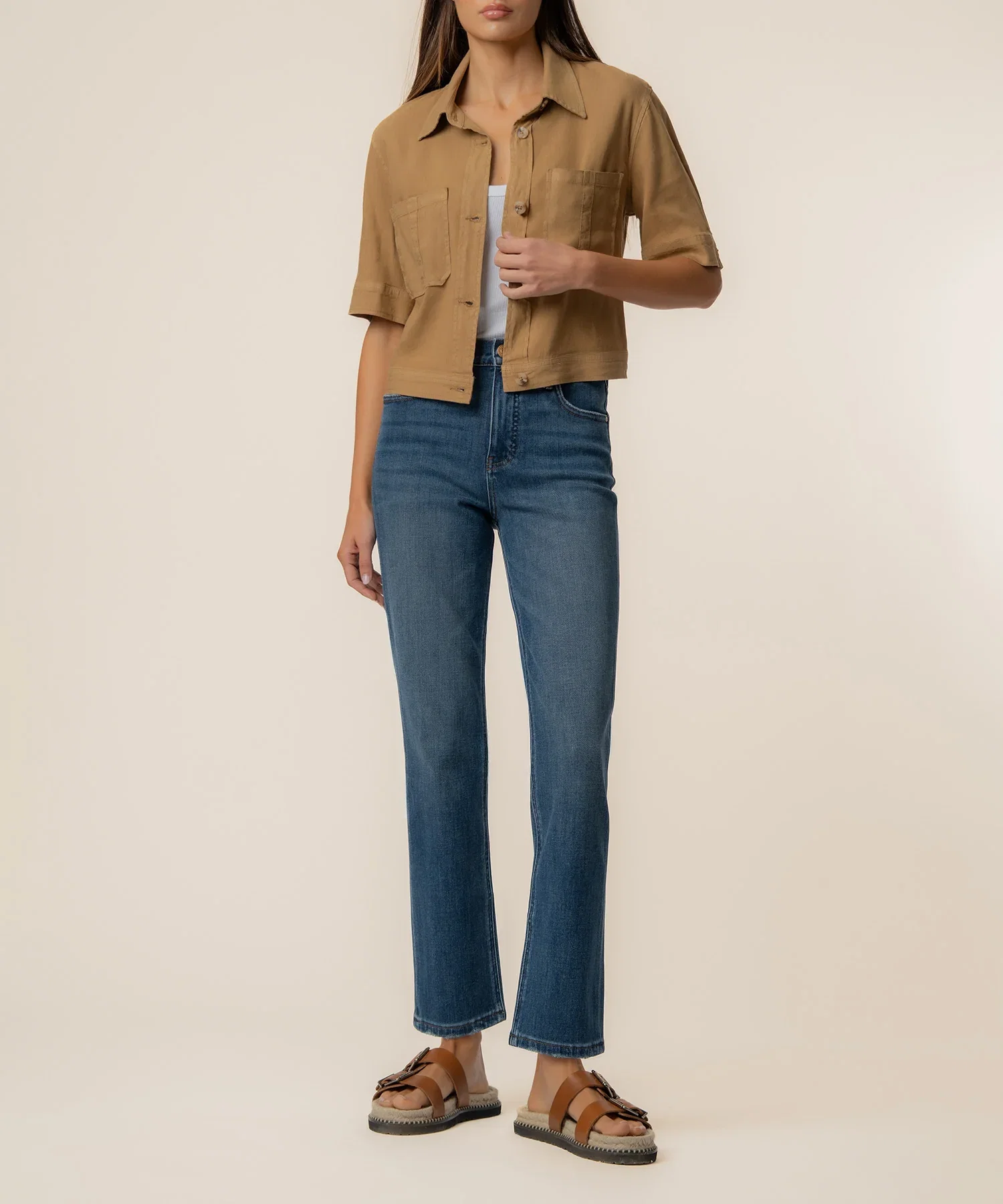 Image of Finly Linen Jacket in Wood