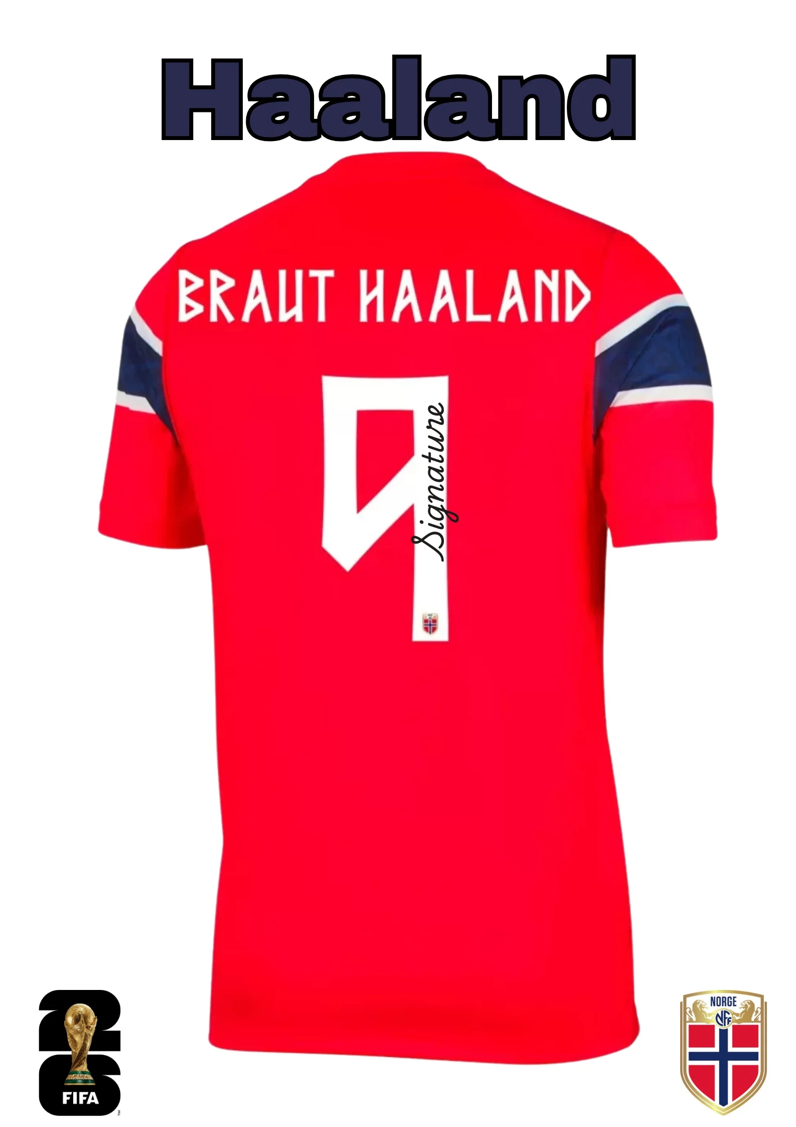 Image of Erling Haaland Personally Signed Norway 2026 FIFA World Cup Jersey