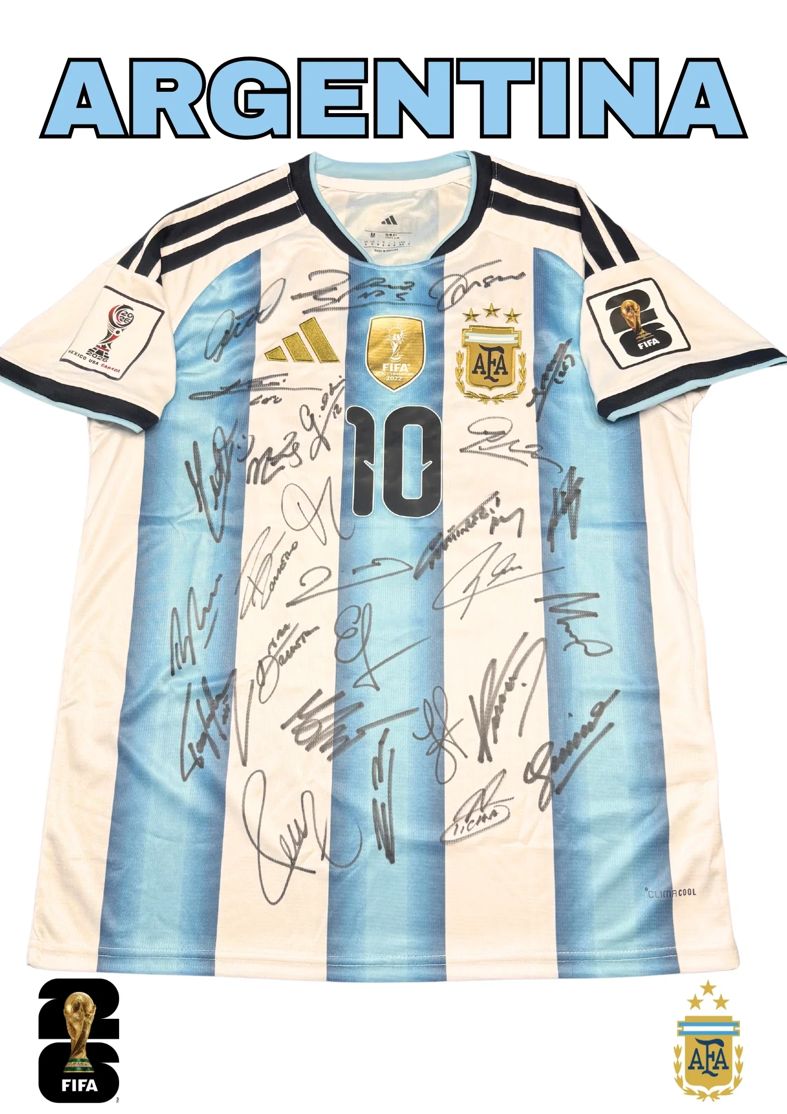 Image of Argentina 2026 FIFA World Cup Team Signed Jersey – PRE ORDER
