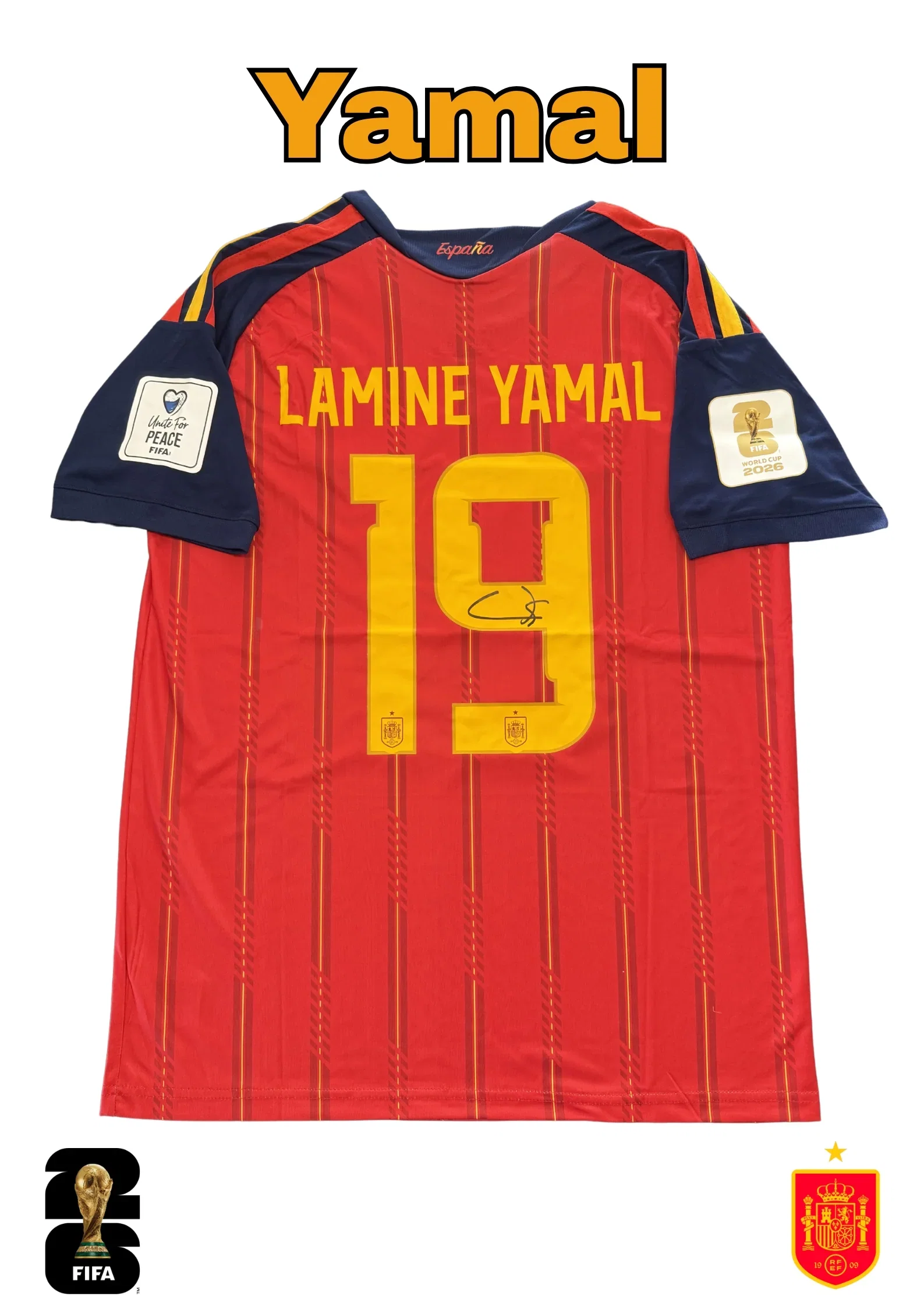 Image of Lamine Yamal Personally Signed Spain 2026 FIFA World Cup Jersey