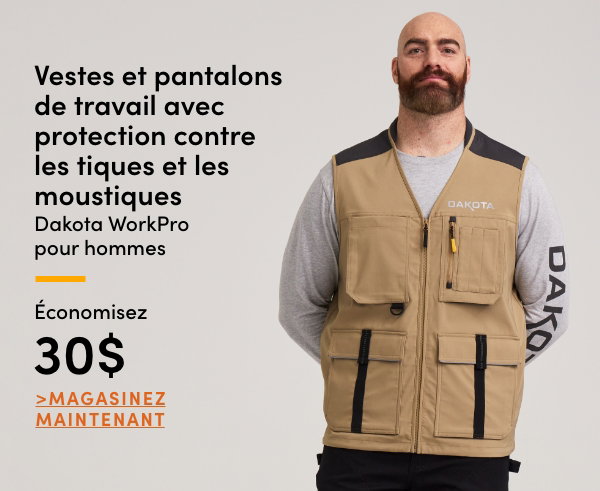 Vestes et pantalons de travail avec protection contre les tiques et les moustiques Dakota WorkPro pour hommes économisez 30$