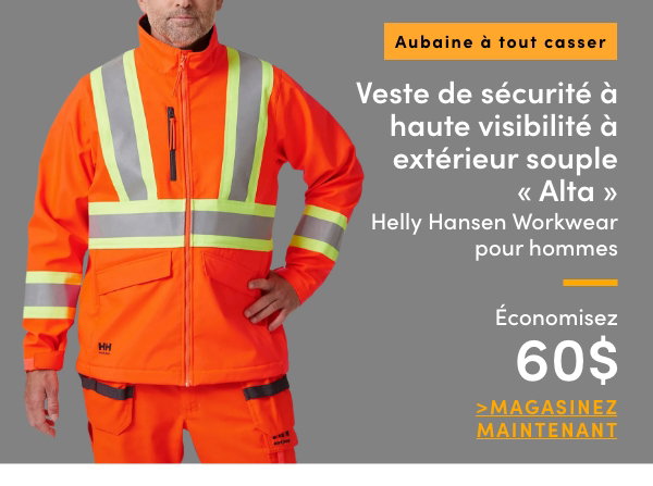 Aubaine à Tout Casser Veste de sécurité à haute visibilité à extérieur souple « Alta » Helly Hansen Workwear pour hommes économisez 60$