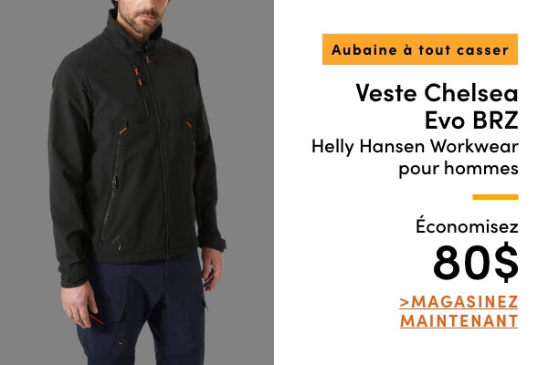 Aubaine à Tout Casser Veste Chelsea Evo BRZ Helly Hansen Workwear pour hommes économisez 80$