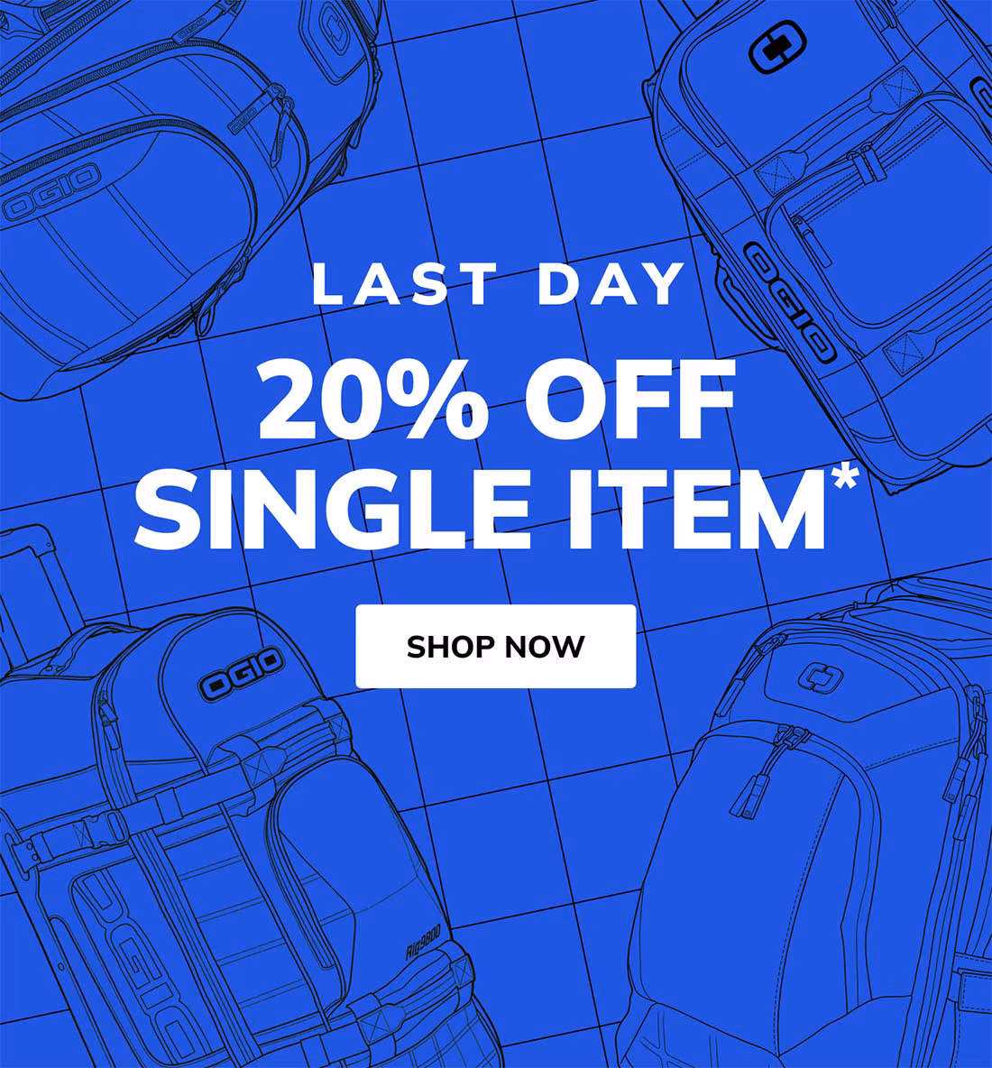 Last day of flash sale: 20% off single item