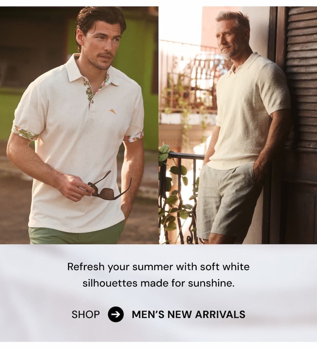 Refresh your summer with soft white silhouettes made for sunshine. Shop Men's New Arrivals. 