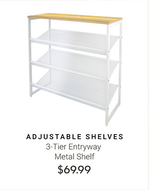 3-Tier Entryway Metal Shelf (Adjustable Shelves)