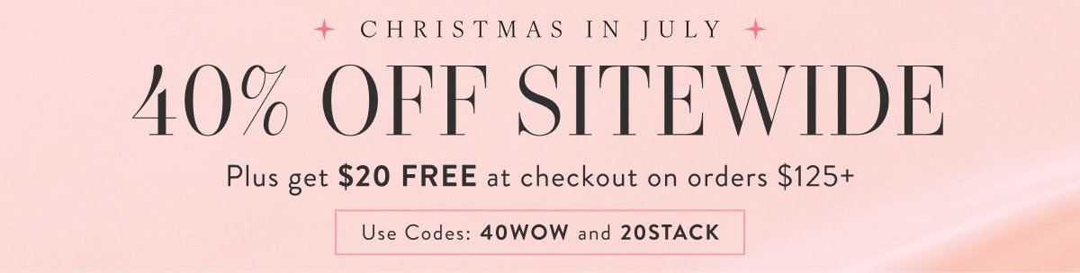 40% Off Sitewide & Free $20. Shop Now 