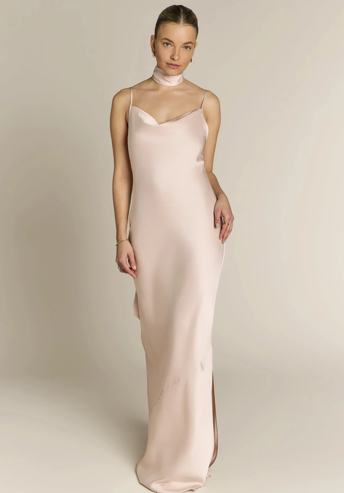 Image of Pollenca Dress in Champagne Satin