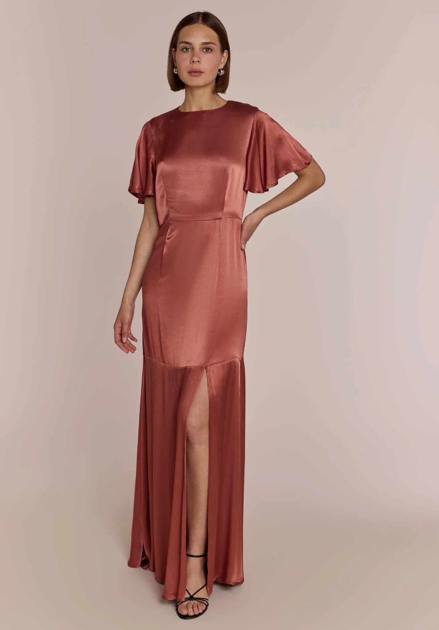 Image of Sienna Dress in Terracotta Lenzing™ Ecovero™ Satin