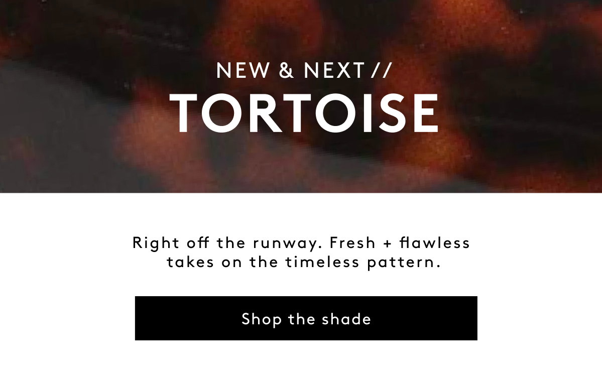 New & Next // Tortoise / Right Off The Runway. Fresh + Flawless Takes On The Timeless Pattern. | Shop The Shade