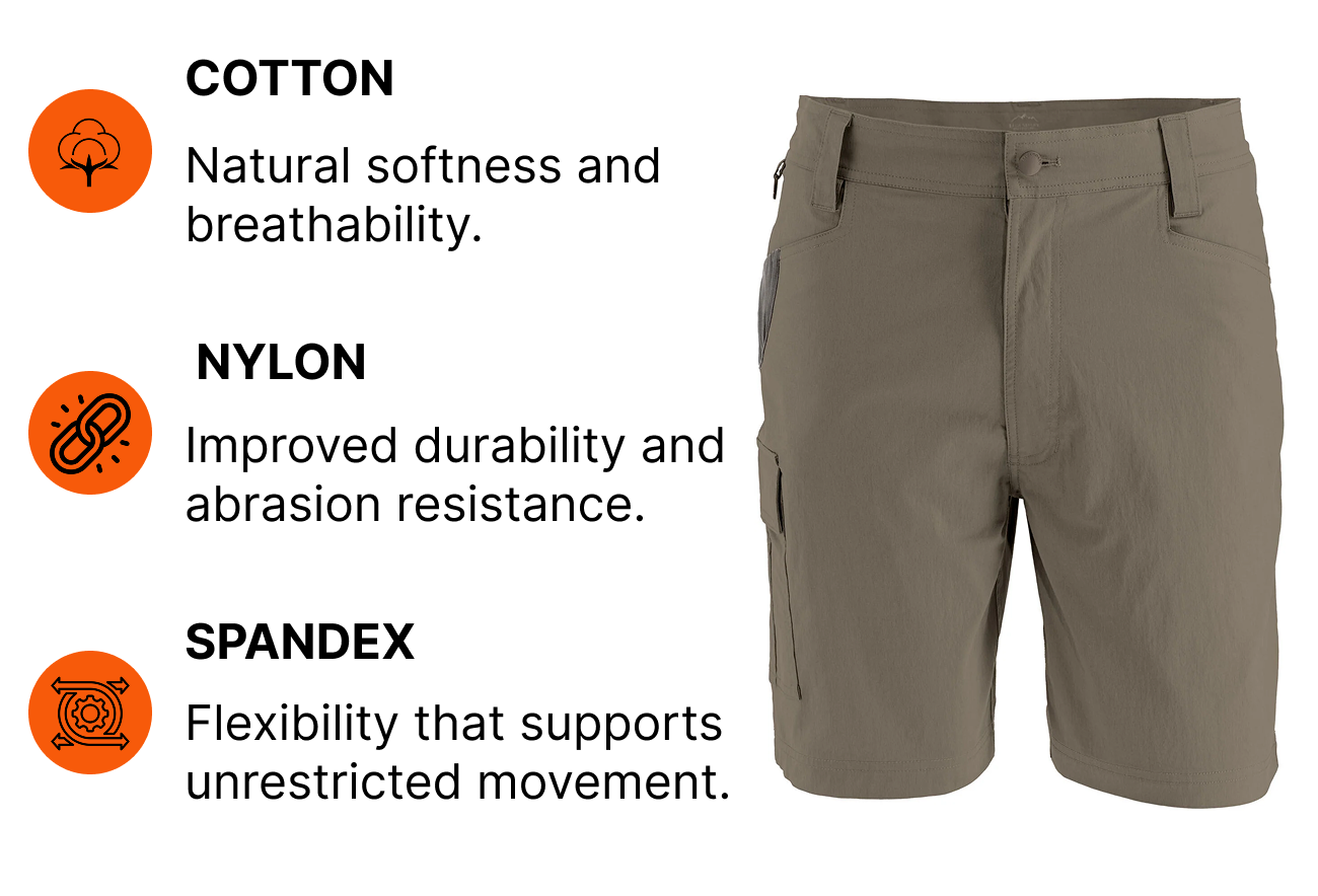 Men's Quick Dry Stretch Flat Front Casual Hiking Shorts