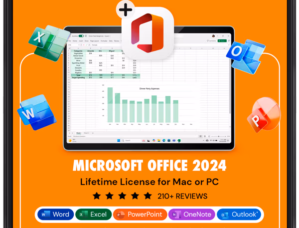 Microsoft Office 2024 Home & Business for Mac or PC Lifetime License