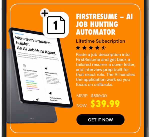 FirstResume - AI Job Hunting Automator: Lifetime Subscription