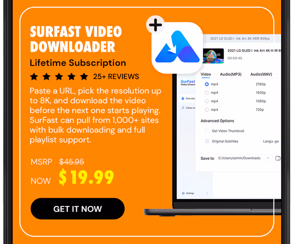 SurFast Video Downloader: Lifetime Subscription