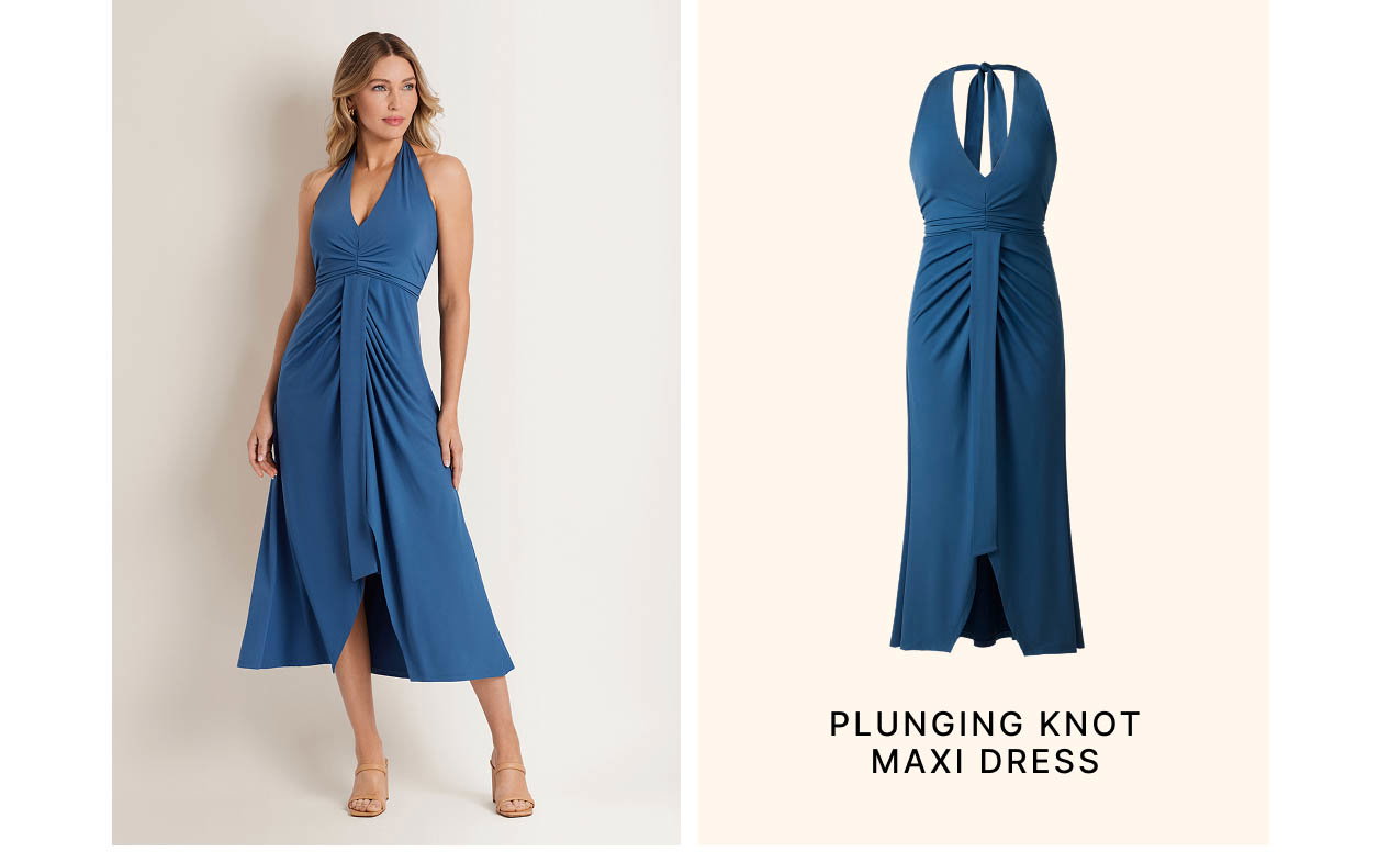 Plunging Knot Maxi Dress