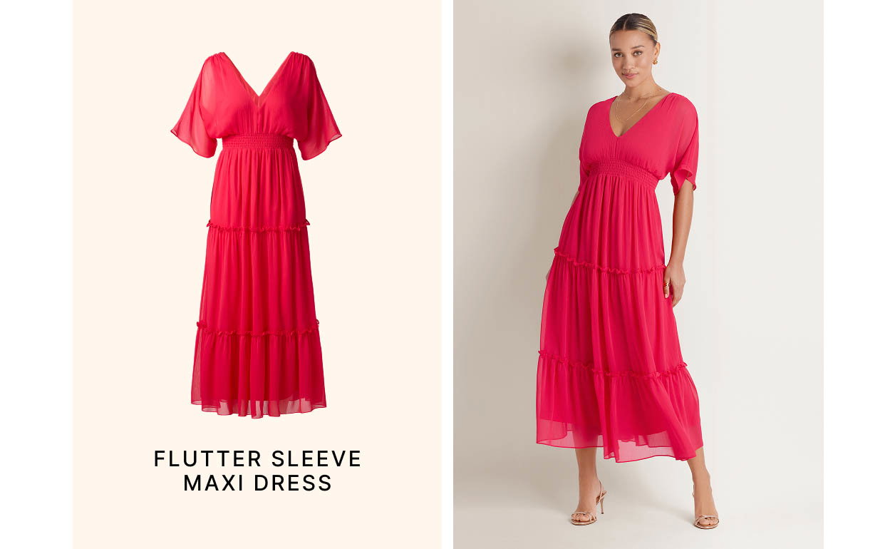 Flutter Sleeve Maxi Dress